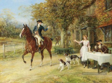 Un adieu affectueux Heywood Hardy équitation Peinture à l'huile